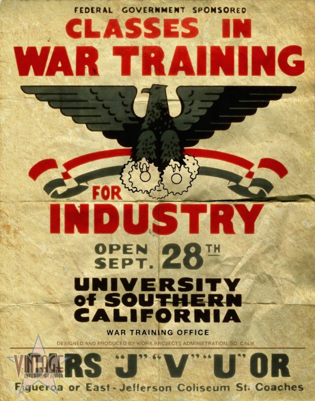 Classes in War Training for Industry - Folded
