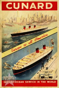 Cunard - Europe to all America - Vintagelized