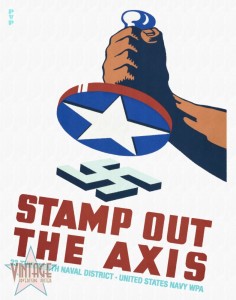 Stamp Out The Axis - Vintage Poster - Restored