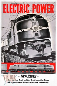 New Haven Electric Power Train - Vintage Poster - Restored