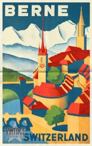 Berne Switzerland - Vintage Poster - Folded