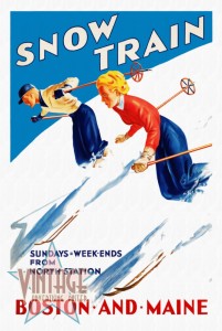 Snow Train - Vintage Poster - Restored