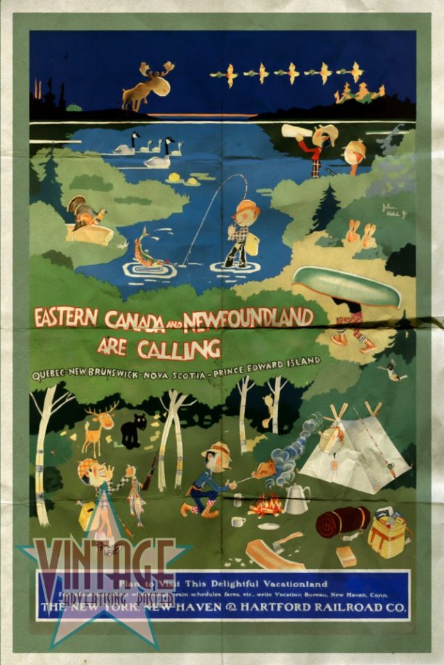 Eastern Canada and Newfoundland - Vintage Poster - Folded