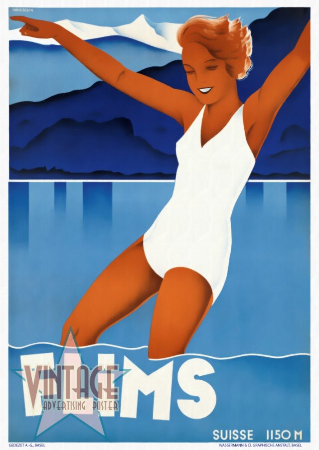 Flims - Switzerland - Vintage Poster - Restored