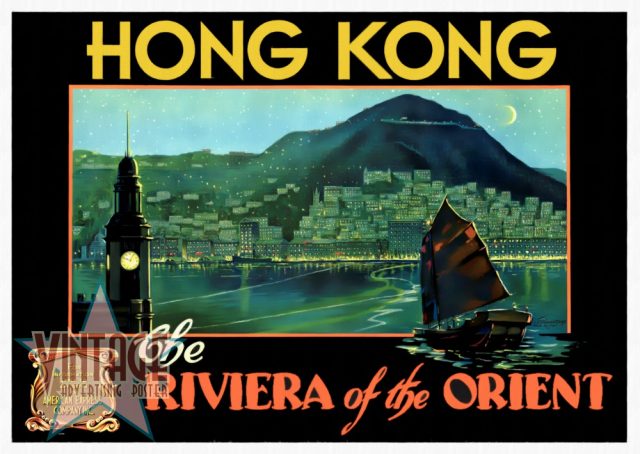 Hong Kong The Riviera of the Orient - Vintage Poster - Restored
