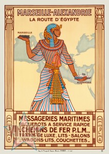 Marseille-Alexandrie La Route D'Egypte - Vintage Poster - Restored