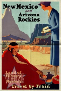 New Mexico and Arizona Rockies - Vintage Poster - Folded