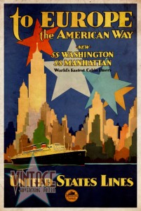 To Europe the American Way - Vintage Poster - Vintagelized